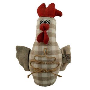 Chicken Figurine Harvest Utica Poland Cottage Chick Hen Farmhouse Gingham Soft